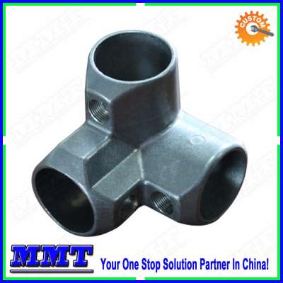 aluminum gravity die casting of handrail joint fitting for bus or subway